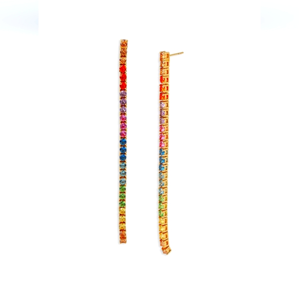Kurt Geiger Tennis Linear Earrings Multi Colored